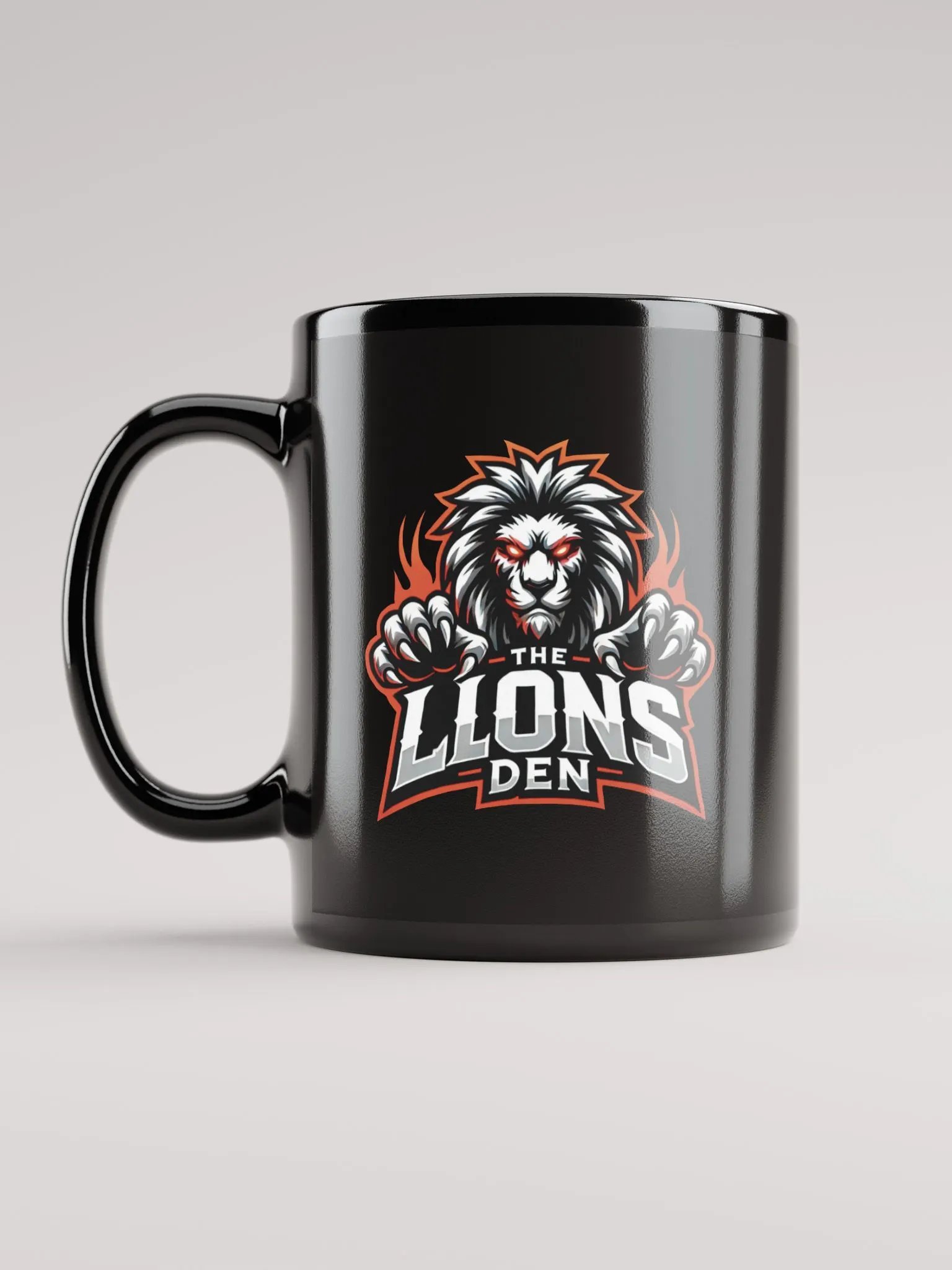 Dynamic Lion Logo Black Glossy Mug product image (6)