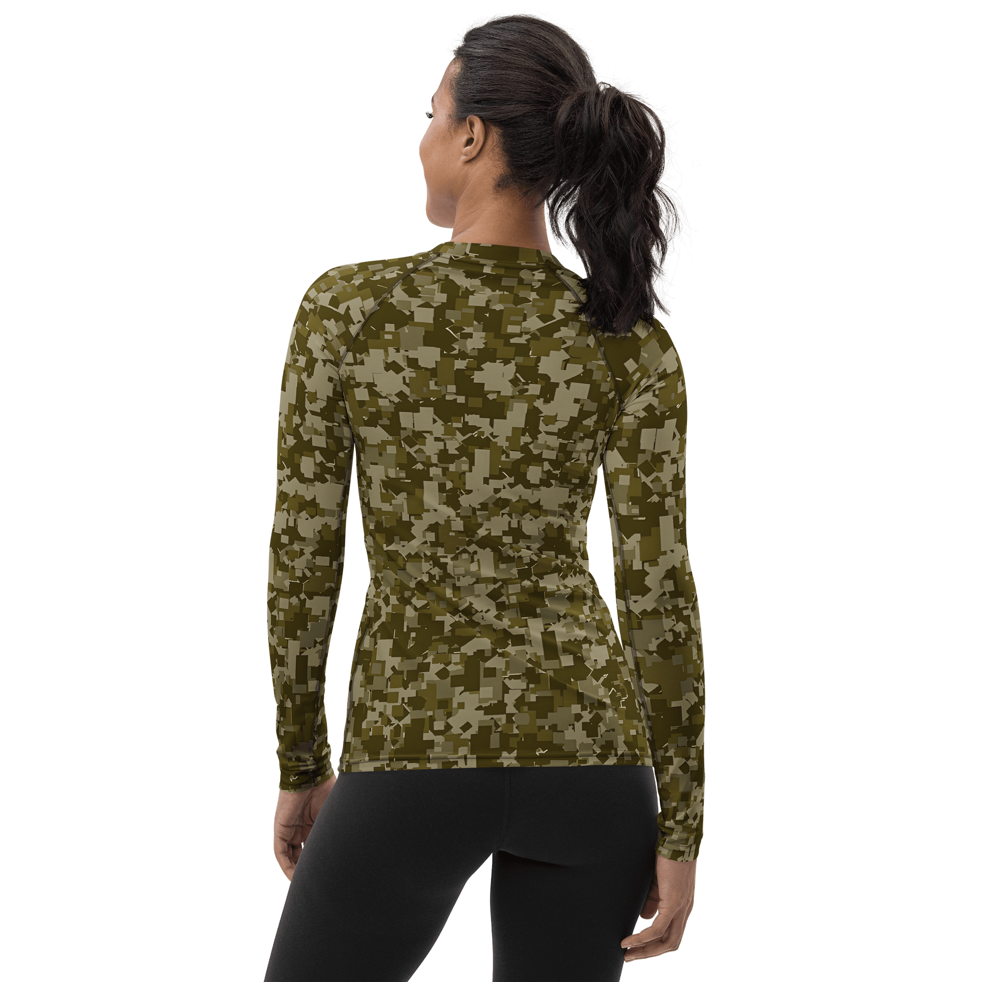 Pixelated Forest All-Over Women's Rash Guard product image (2)