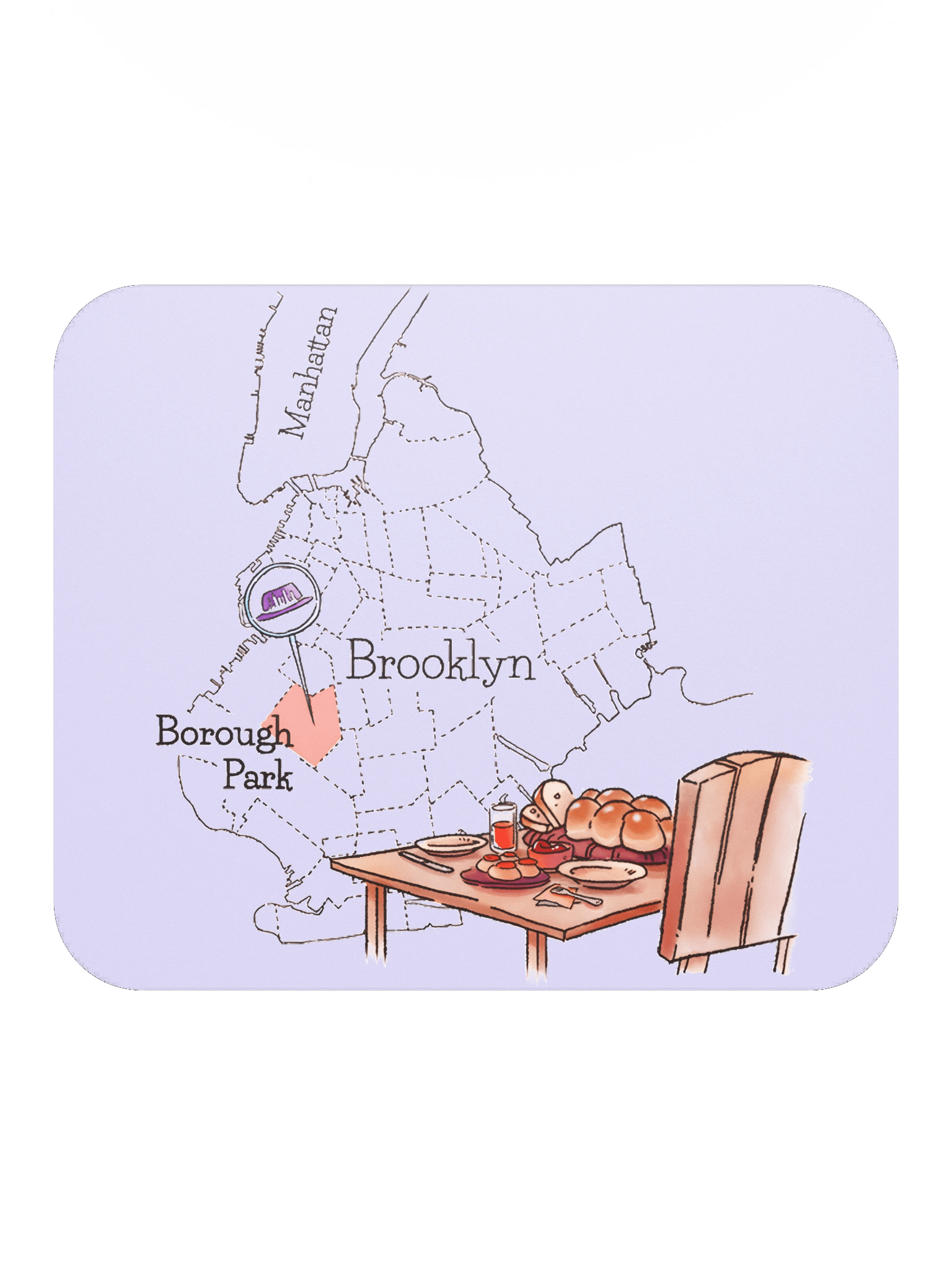 Borough Park Map Mouse Pad product image (1)