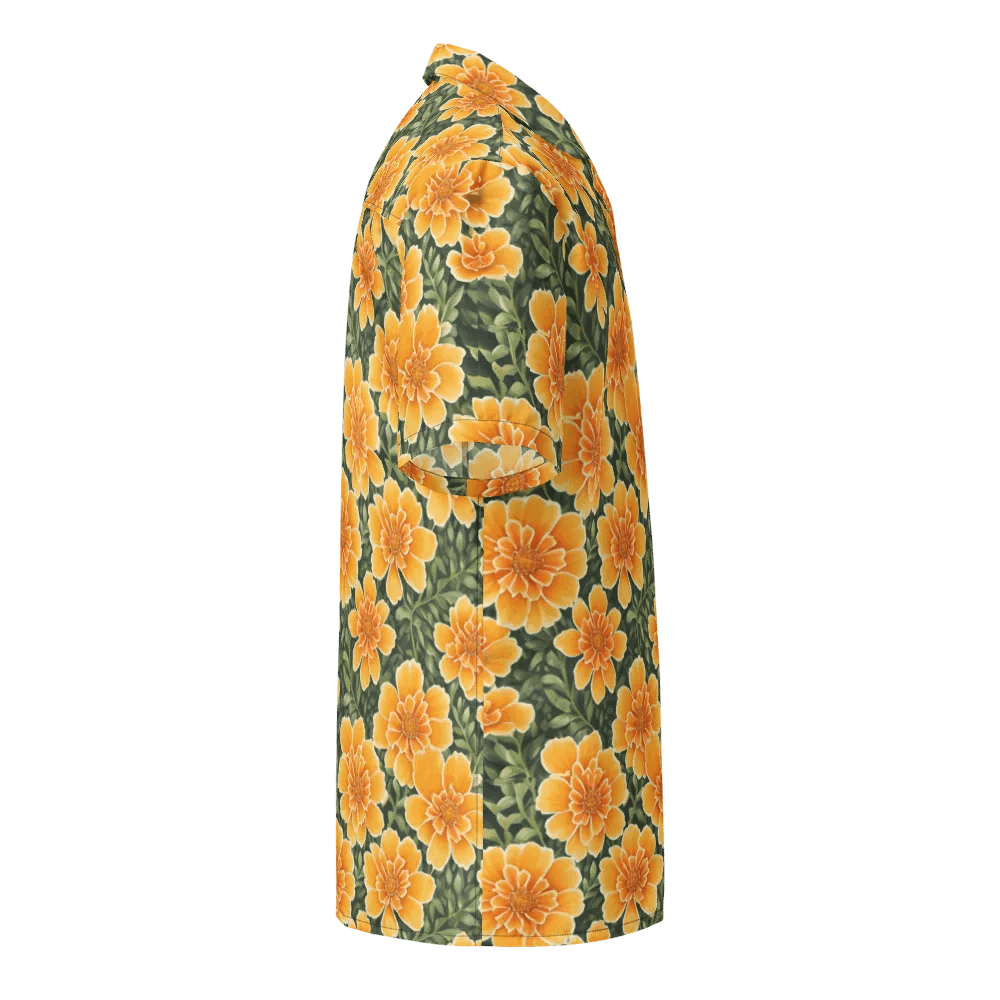 Floral Pattern Marigold Flowers Hawaiian Shirt product image (4)
