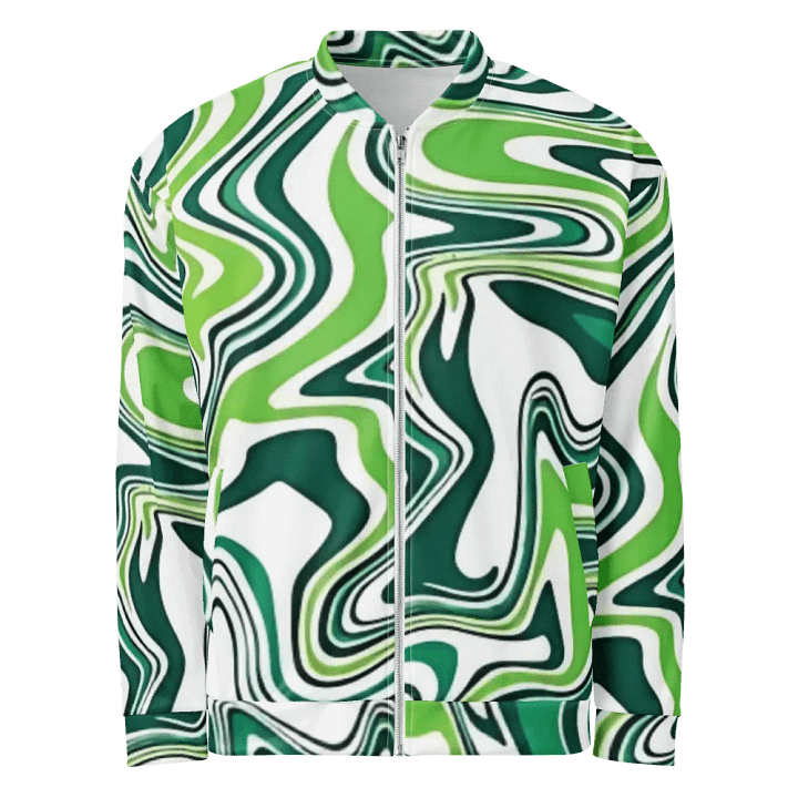 Marbled Green All-Over Bomber Jacket product image (1)
