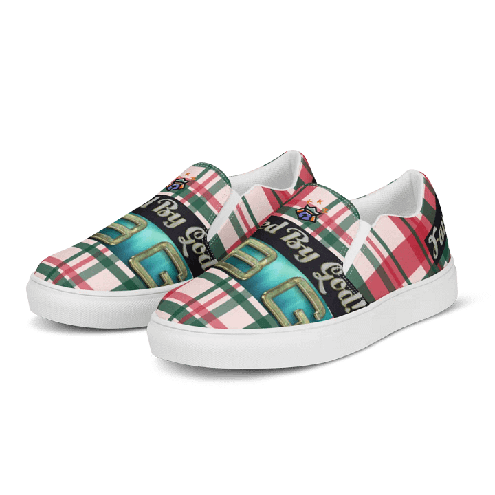 BBG Red and Green Plaid Women's Slip On product image (2)