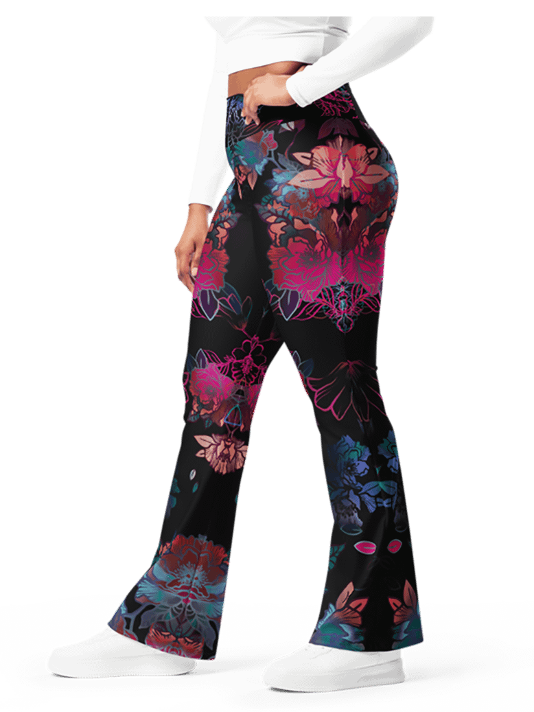 Black lace-flare leggings product image (7)