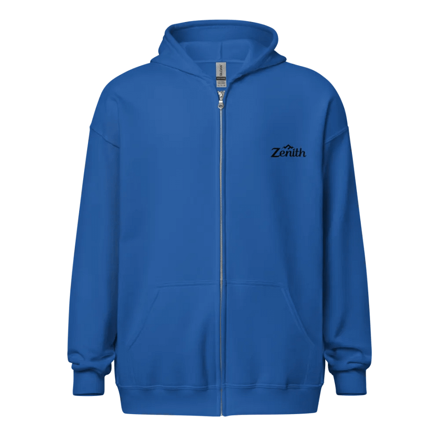 Unisex Heavy Blend Zip Hoodie with Zenith Script Design product image (3)