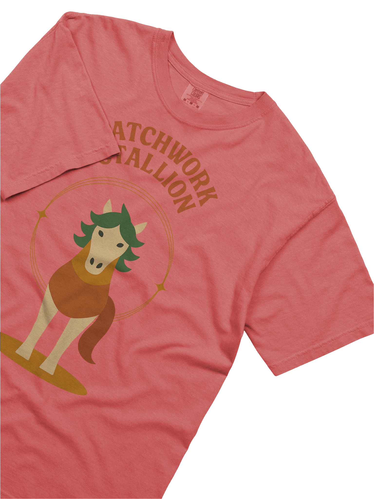 Patchwork Stallion T-Shirt – Abstract Horse Art, Bold Colors, Symbolic Design - by M-Art & Design product image (2)