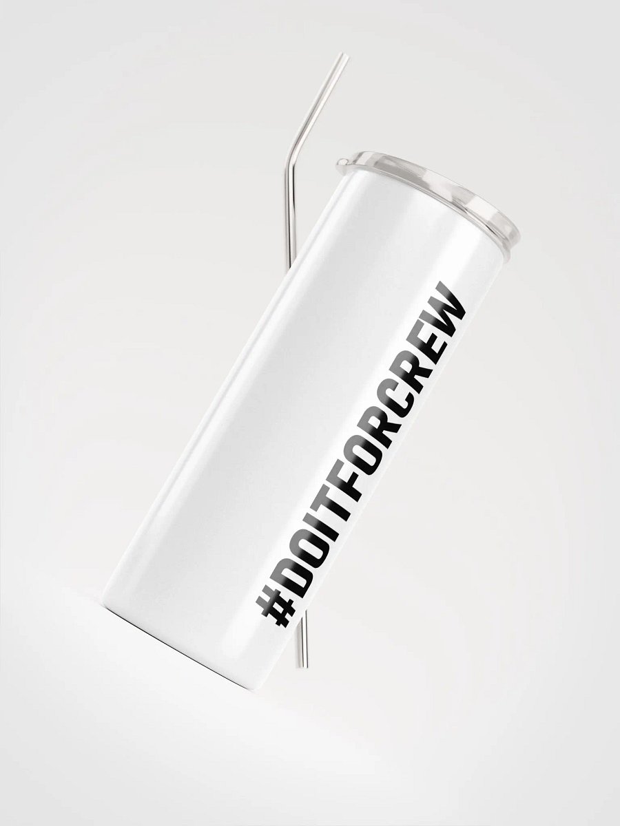 20 oz #DOITFORCREW - High End Travel Tumbler with Straw - White product image (4)