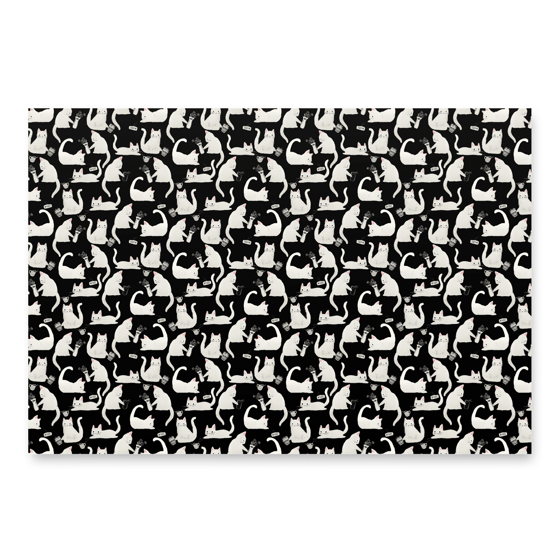 Bad Cats Knocking Stuff Over Wrapping Paper in Black, 3 Pack product image (3)