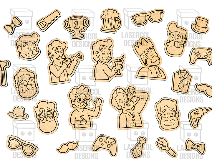 Father's Day Paint Kit DIY Cut Outs Set 1 & 2 - Laser Cut Files product image (2)