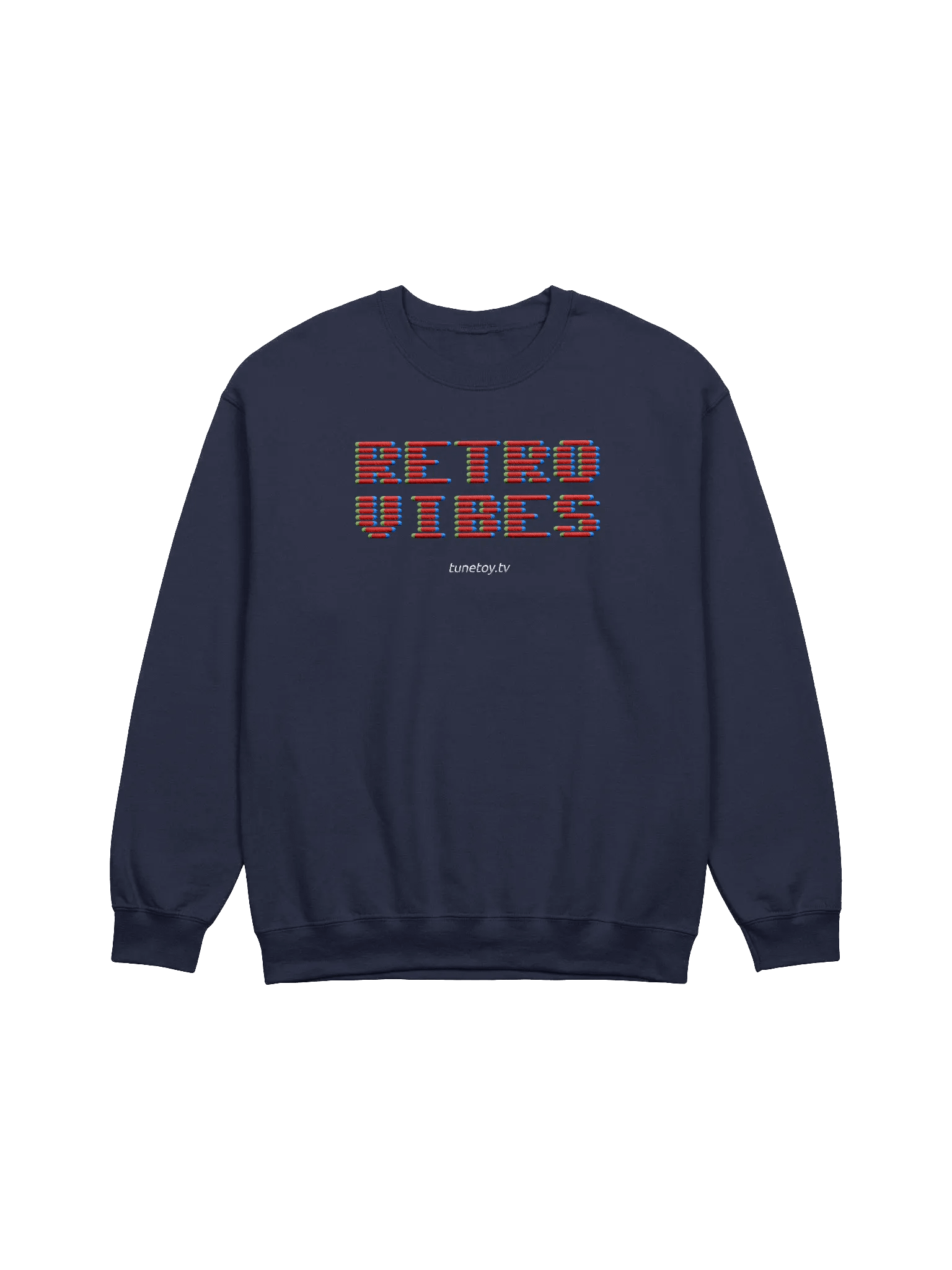 Embroidered Retro Vibes Midweight Unisex Crewneck Sweatshirt product image (1)