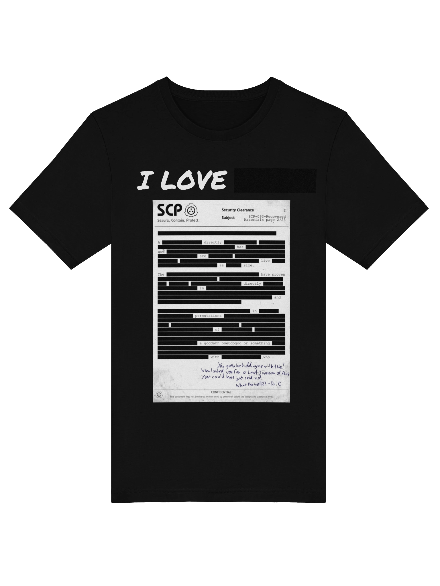 I love REDACTED shirt product image (5)