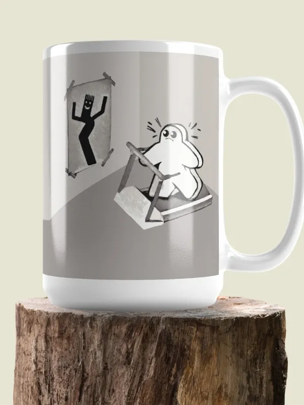 Funny Workout Meeple Mug for Board Gamers, large 15 oz. Coffee Cup Weight Loss product image (1)