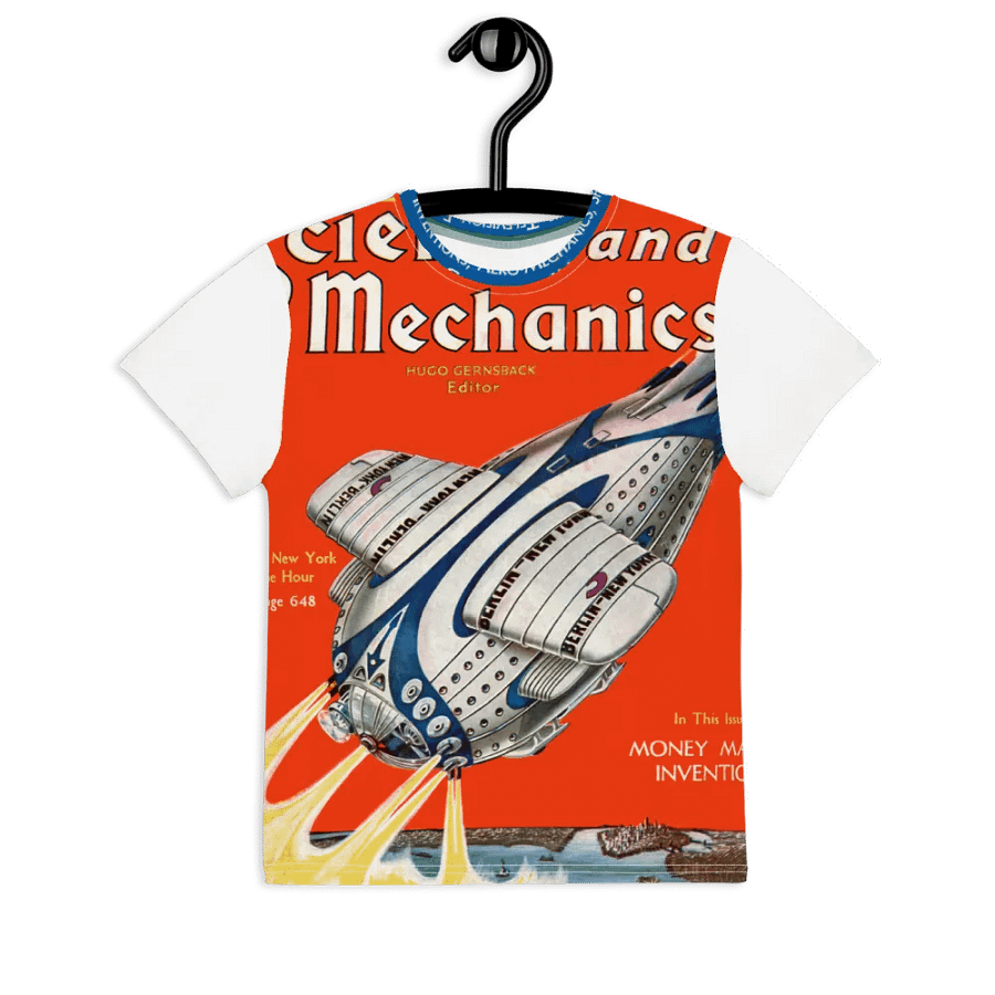 Retro-Futuristic Rocket All-Over Print Youth T-Shirt product image (12)