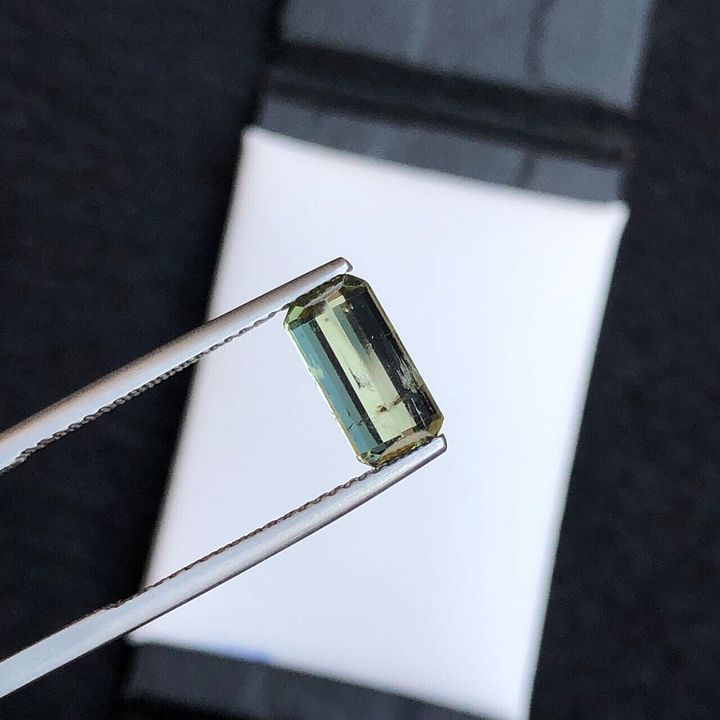 TOURMALINE FOR RING EMERALD CUT YELLOW/GREEN NATURAL GEMSTONE FOR GIFT, 1.90 CRT product image (2)