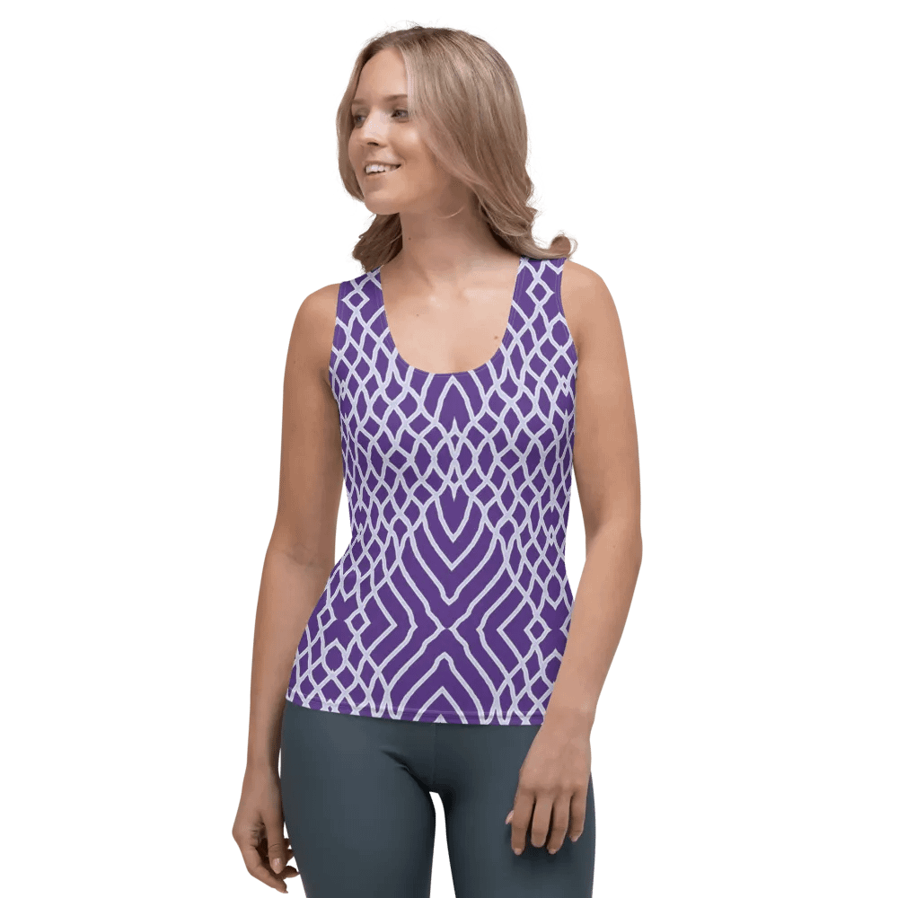 Net White and Purple/All-Over Print Women's Tank Top by Sublicolor product image (1)