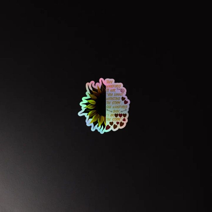I Am the Storm Sunflower Holographic Sticker Sheet product image (4)