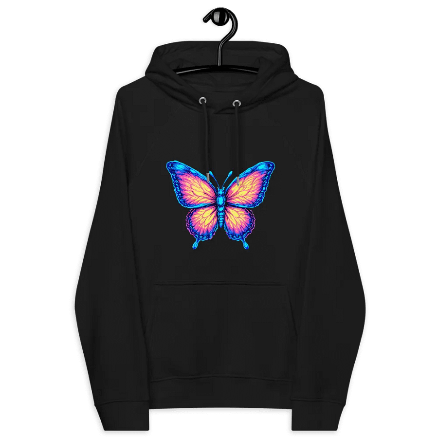 [Astral Butterfly] Unisex Eco Raglan Hoodie product image (6)