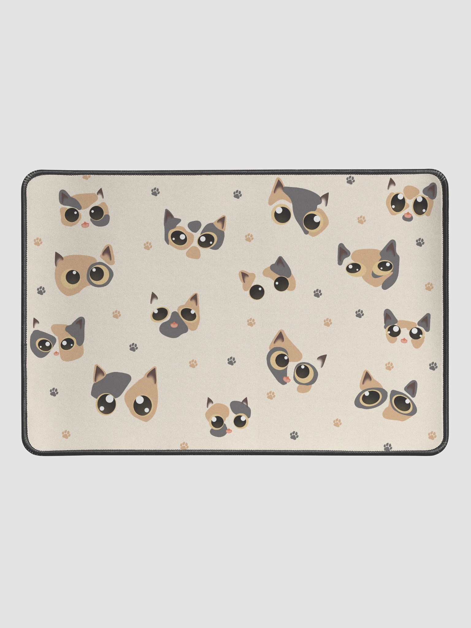 Cute Calico Cat Faces (Yellow Eyes) Desk Mat 12" x 18" product image (1)