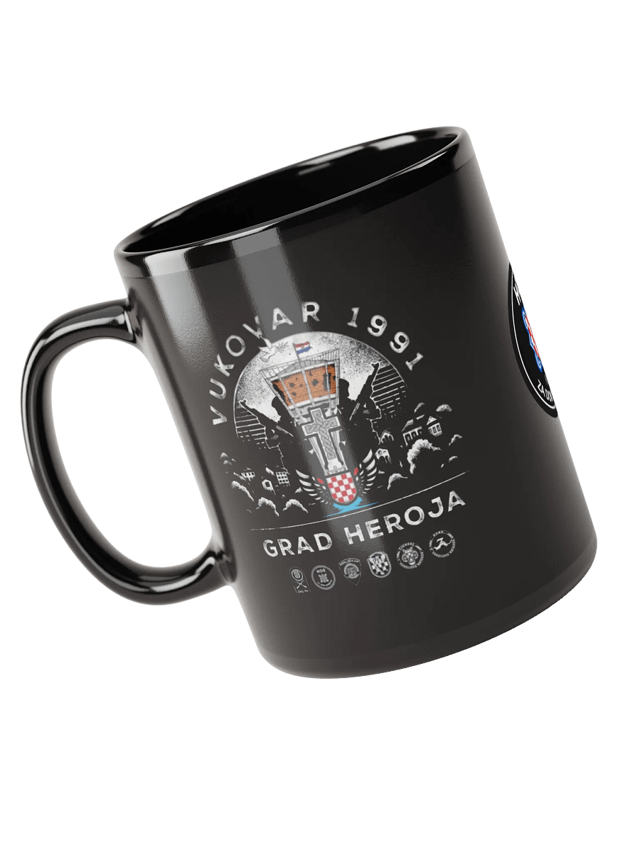VUKOVAR 1991 HOS Emblem Black Glossy Mug product image (5)