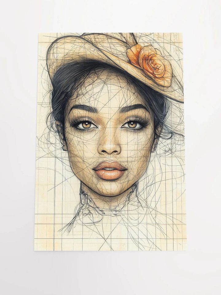 Vintage Muse: Elegant Portrait Art Print with a Touch of Retro Charm product image (1)