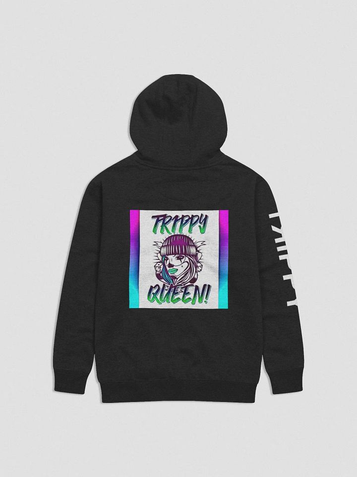 Trippy Queen Hoodie (Front and Back) with White Sleeve Detail product image (2)