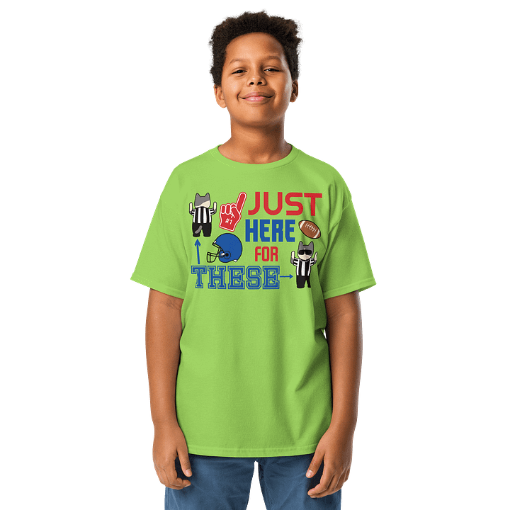 American Football Cat (JUST HERE FOR THESE - touchdown signals) - Unisex Youth Heavyweight T-shirt product image (1)