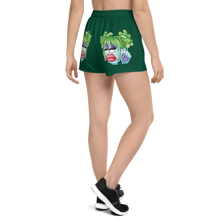 Dark Green Nail Check Booty Shorts product image (1)