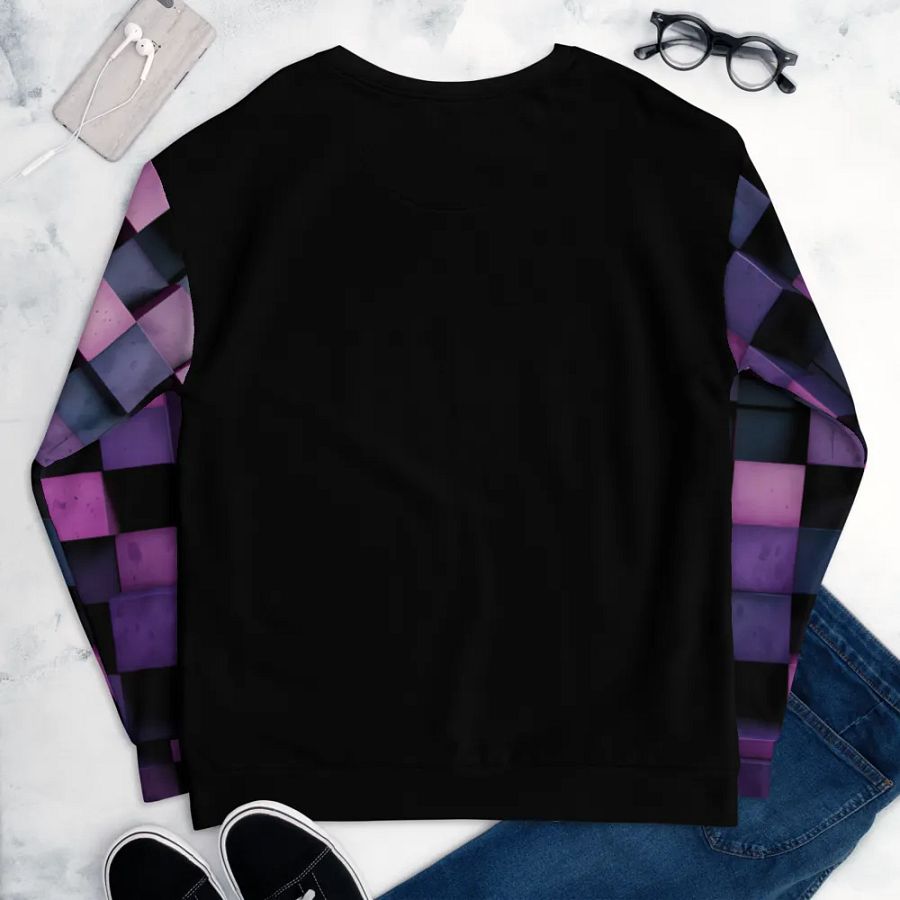 Black And Purple Squares Unisex Sweatshirt product image (9)