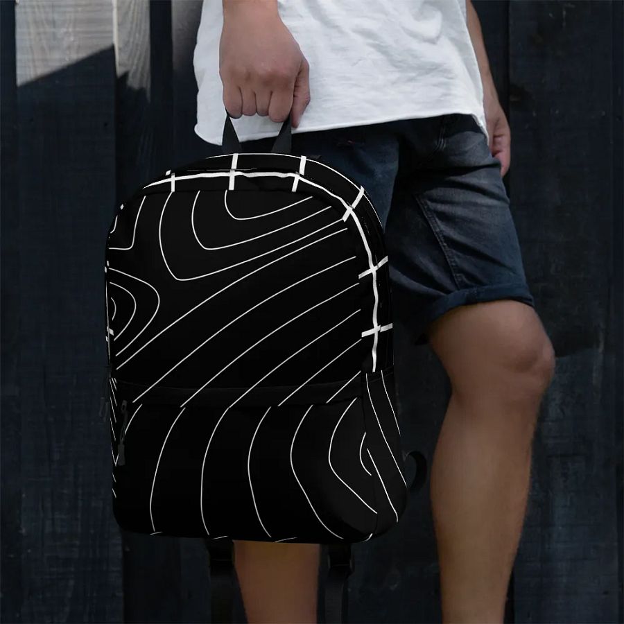Lines and Curves Black Backpack product image (5)