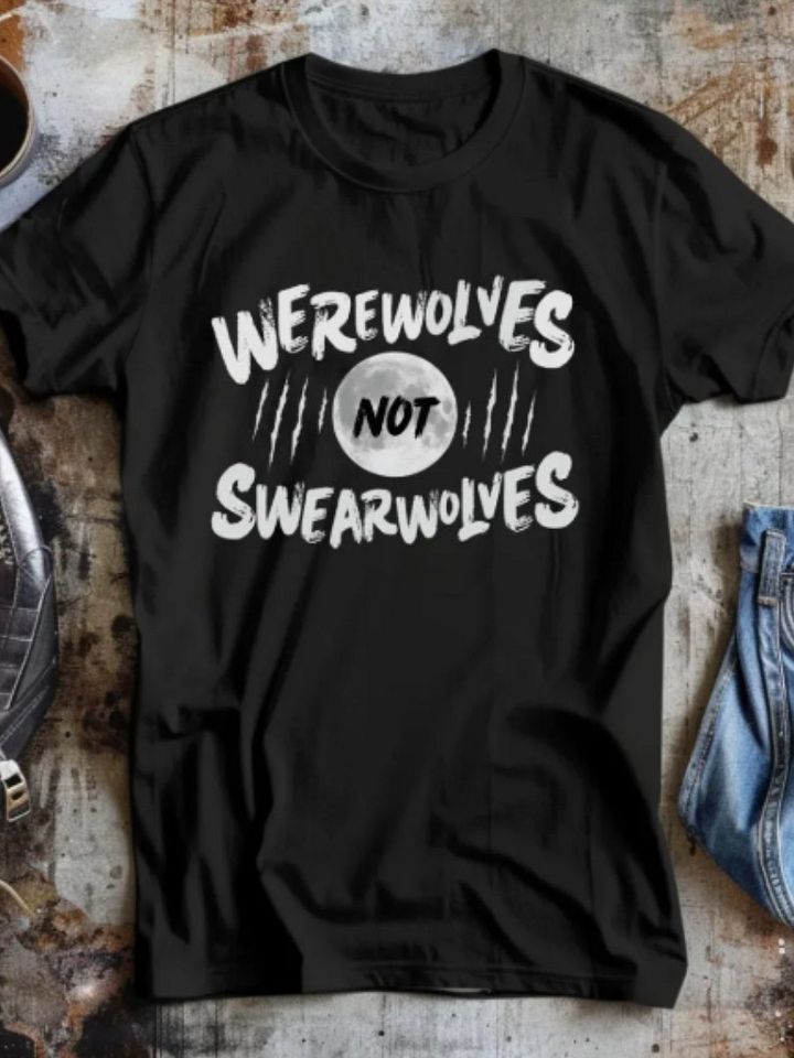 Werewolves Not Swearwolves Funny Graphic Tee - Cult Comedy Inspired Wolf Pack Shirt for Horror Fans & Movie Buffs product image (1)