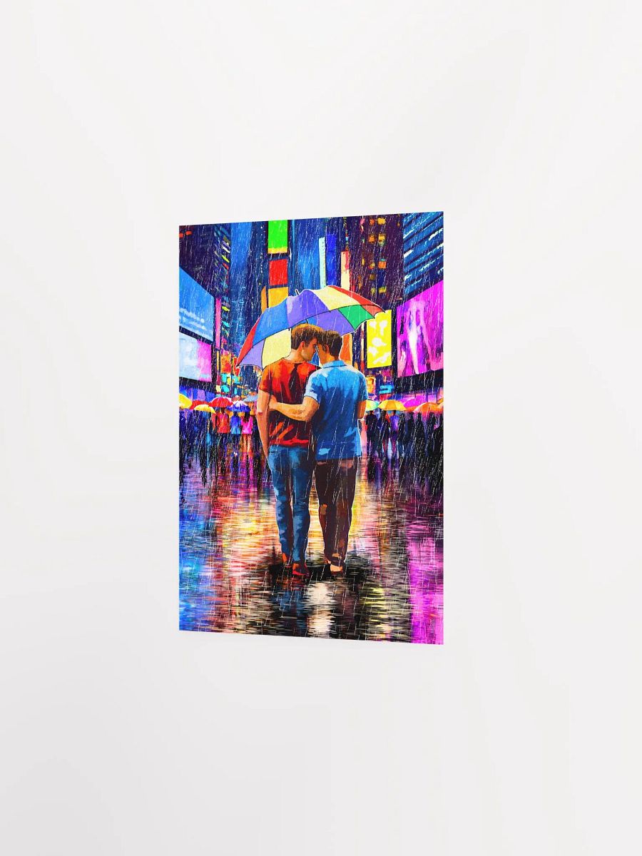 Rain In Times Square - Gay Couple Art Matte Poster product image (13)