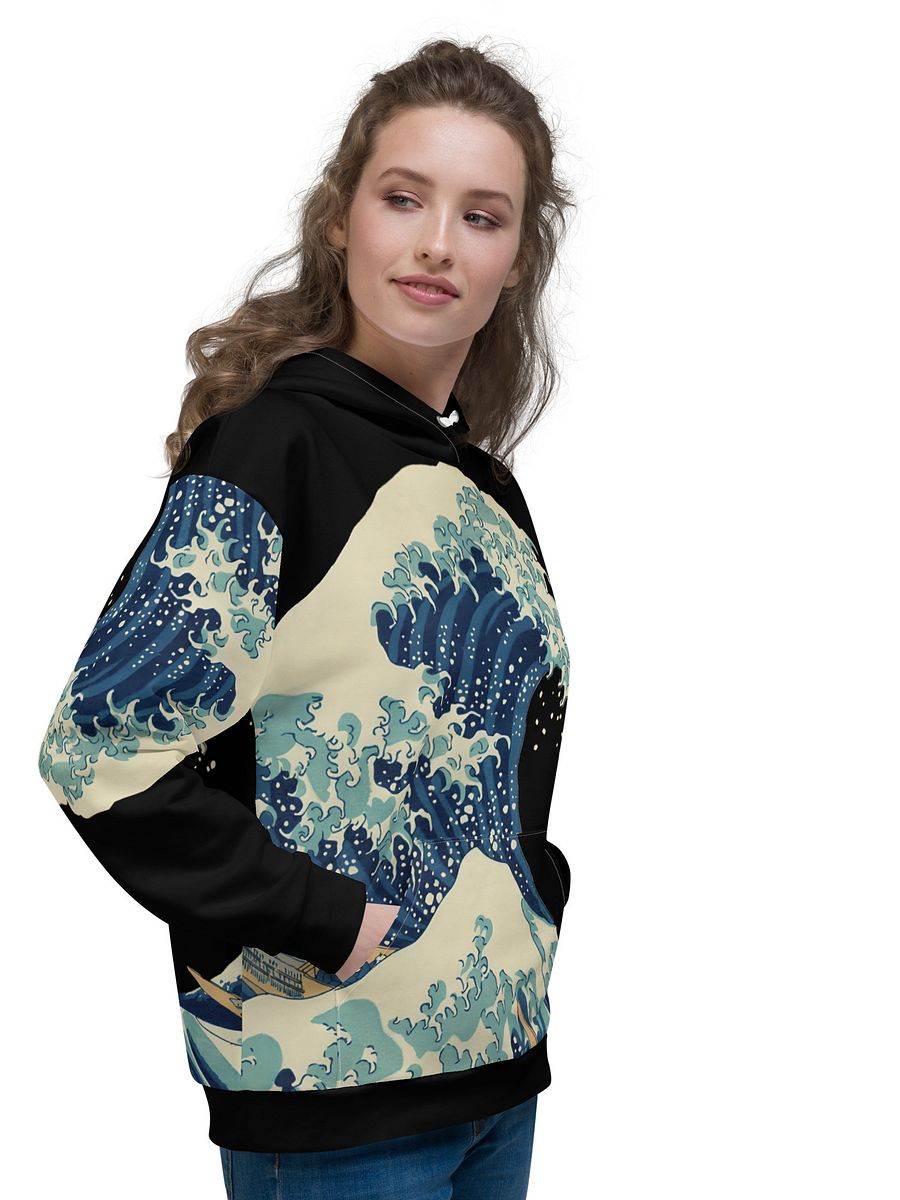 Under the Wave off Kanagawa All-Over Print Recycled Unisex Hoodie product image (11)
