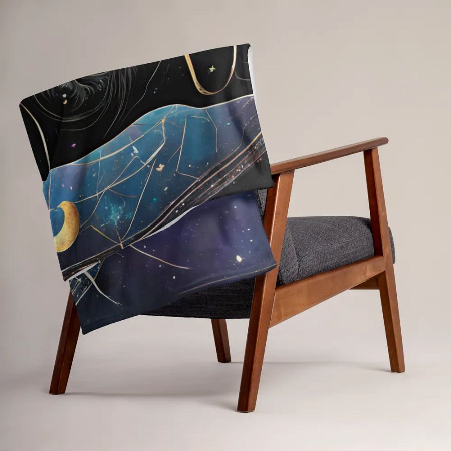 Cosmic Feline Dream Throw Blanket product image (4)