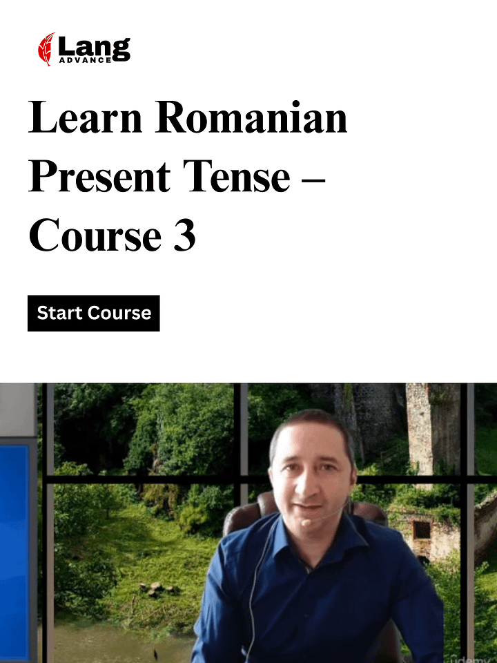 Romanian grammar - present tense of to be and to have course 3 product image (1)
