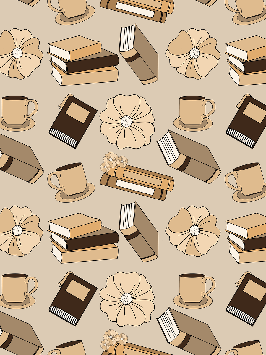 Cozy Book and Coffee Pattern Tough iPhone® Case product image (3)