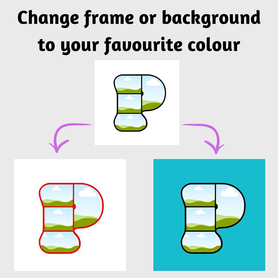 Fat and Fun Alphabet (A - Z) Multiple Frames Canva Templates product image (6)