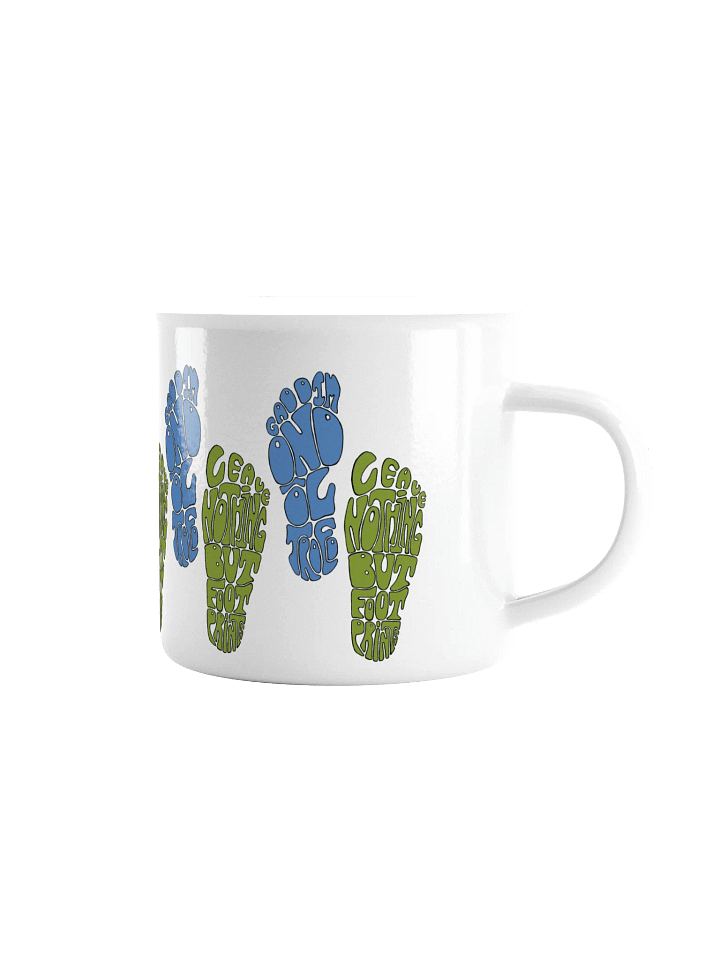 Bilingual Footprints enamel mug product image (1)
