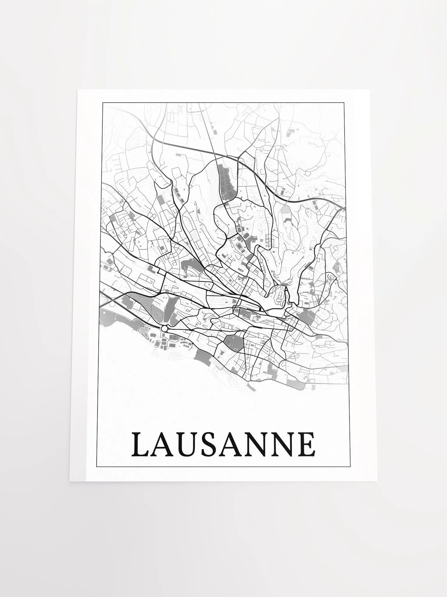 Lausanne, Switzerland, city map print product image (18)