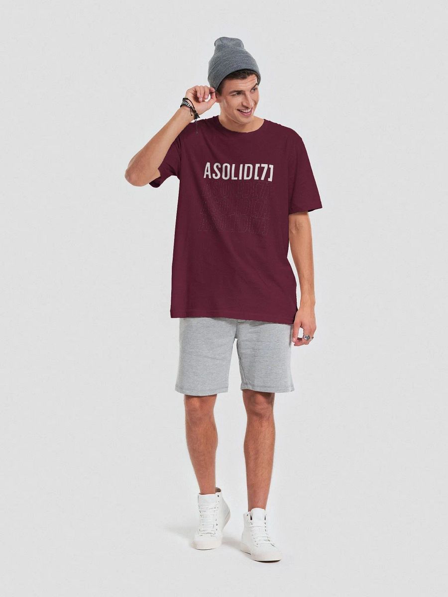 ASolid[7] Repeat Outline White Design Tee Shirt product image (3)