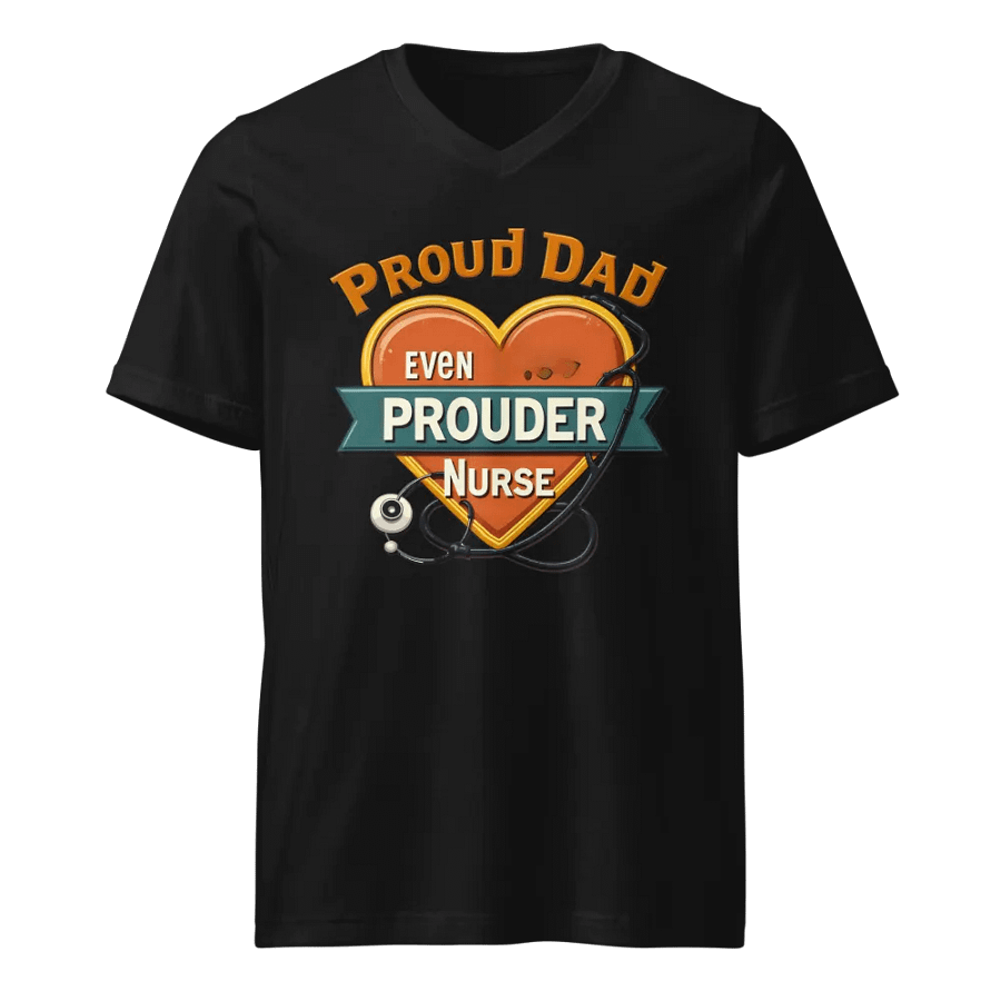 Proud Dad Nurse Heart V-Neck Tee product image (1)