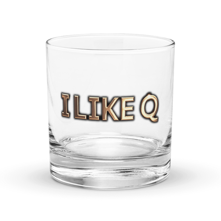Shiny Metallic Rocks Glass - 'I LIKE Q' product image (5)