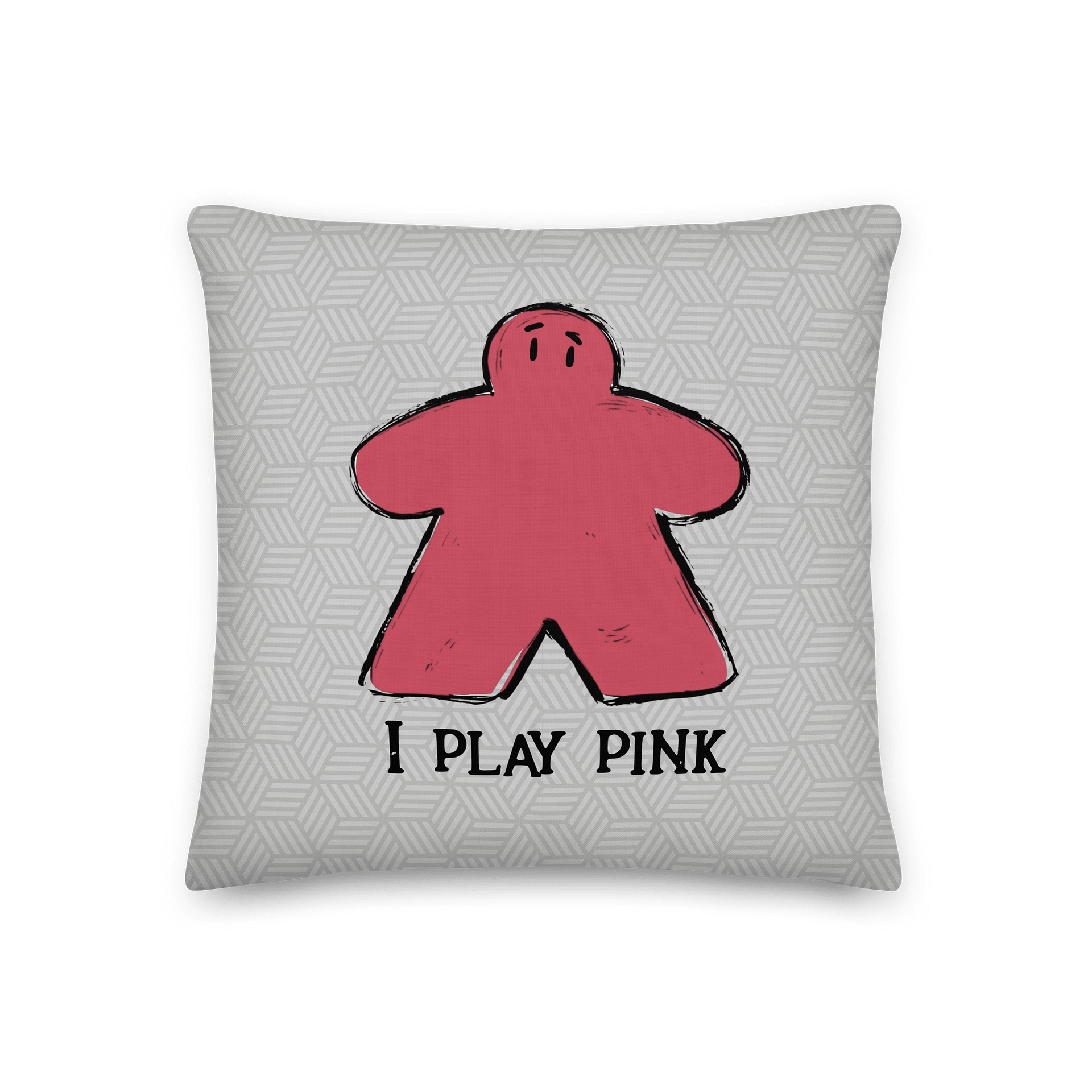 I Play Pink Meeple Rainbow Pillow product image (3)