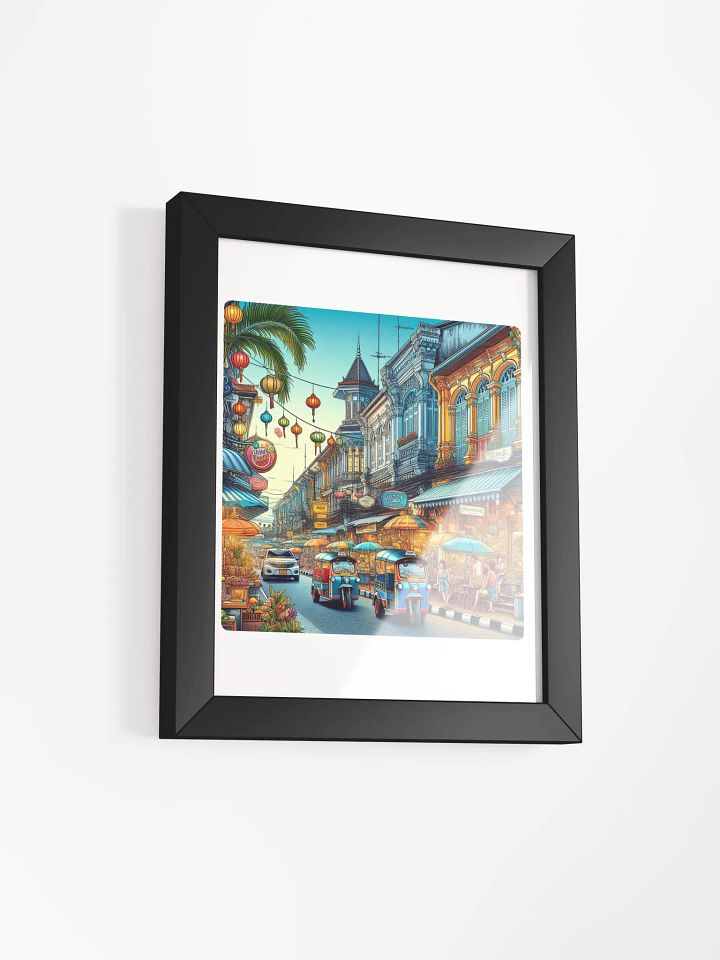 Festive Street Feast Framed Poster | AI Work Penang city product image (19)