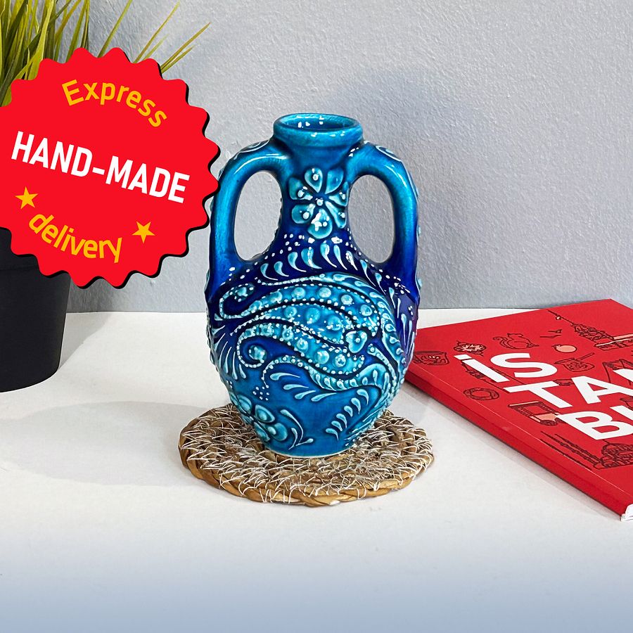 Ceramic turkuaz vase — handmade pottery, handmade ceramic, home decor, handmade gift, Turkish ceramic product image (3)