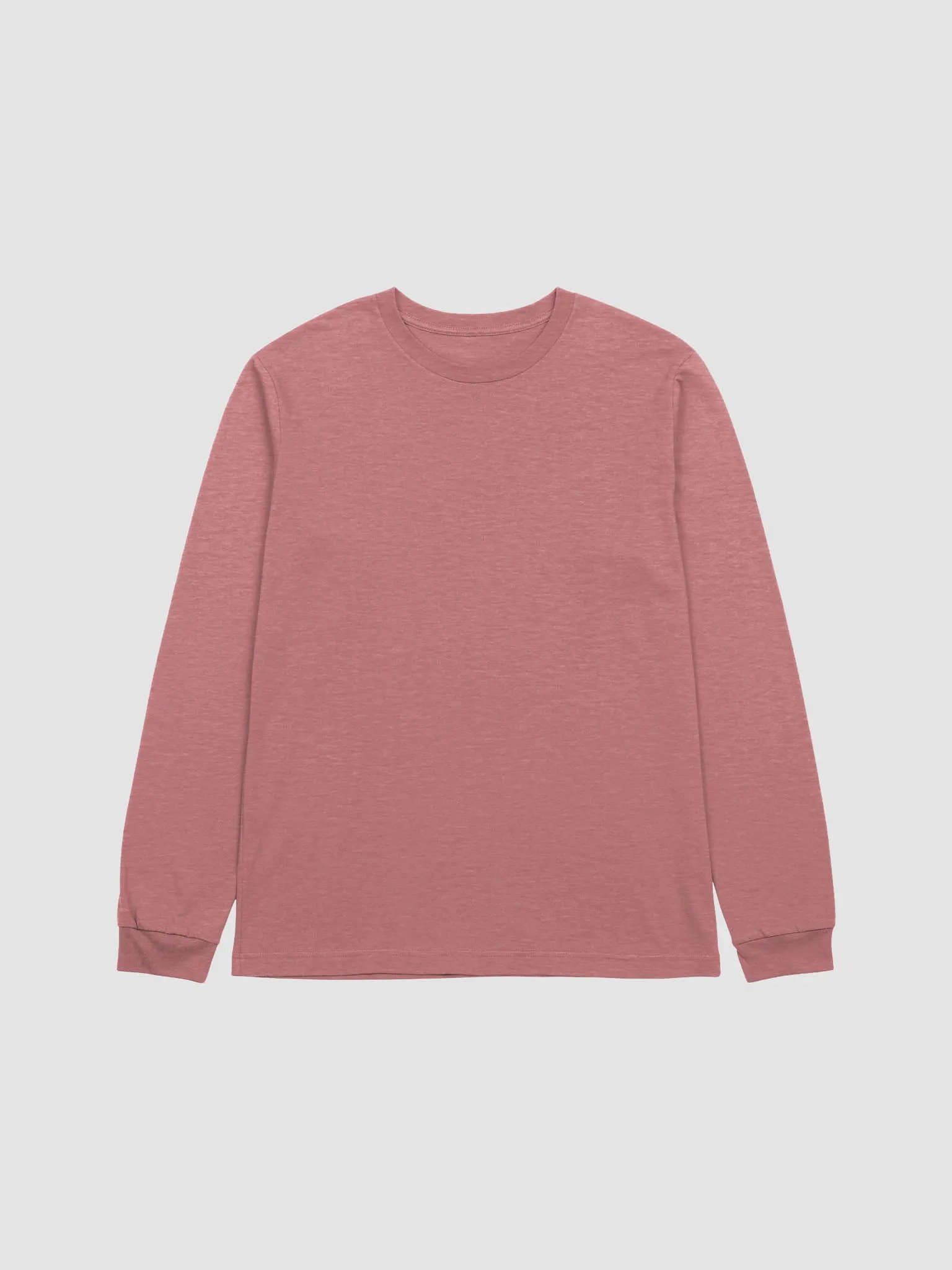 Plain Color Heather Mauve Long Sleeve T-Shirt product image (5)