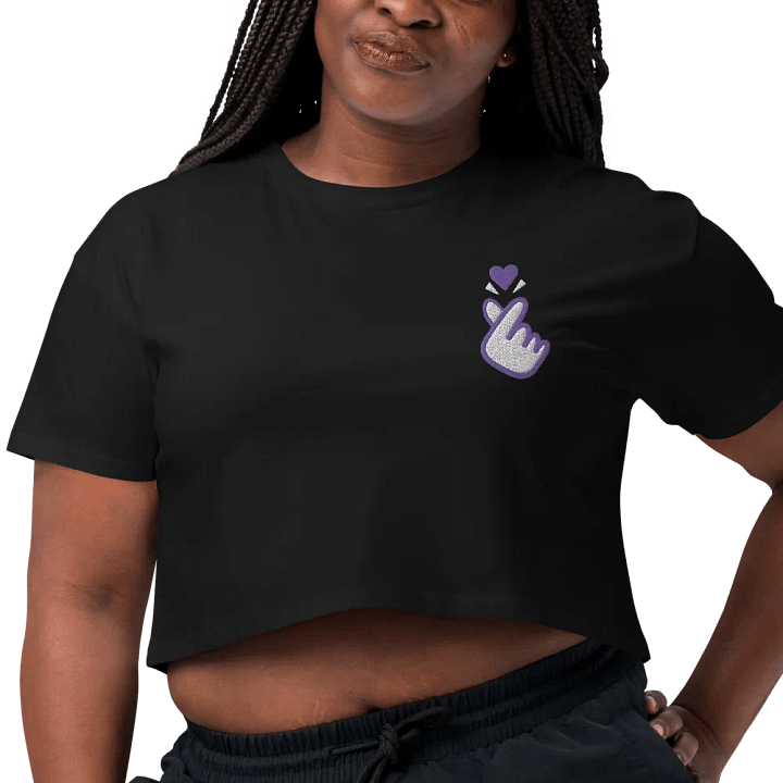 borahae embroidered crop tee product image (2)