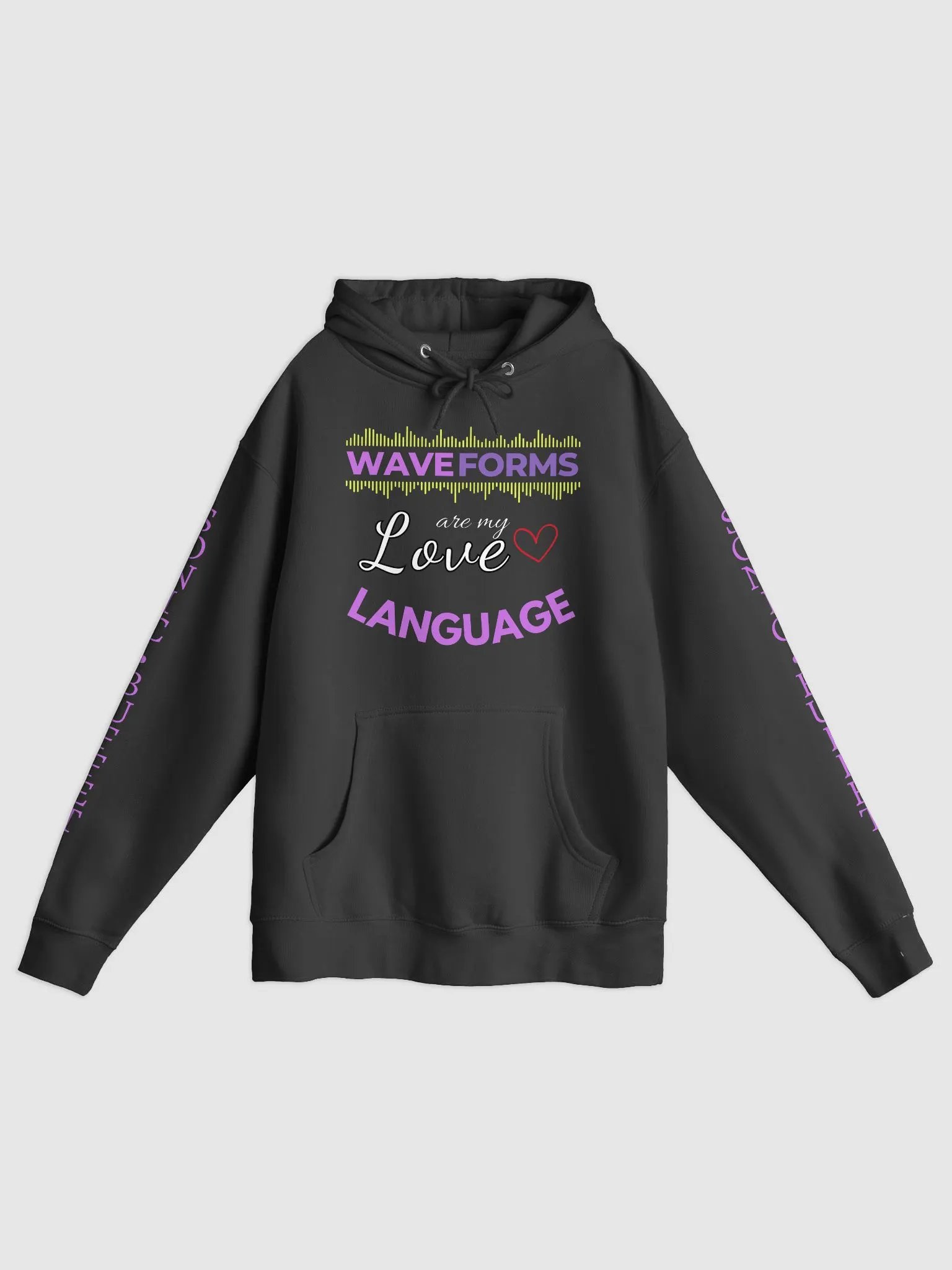 "Waveforms Are My Love Language" Hoodie (dark colors) product image (1)