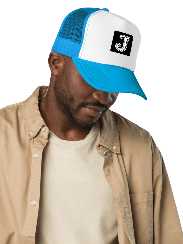 Jazz up Your Look with Otto Foam Trucker Hat |AI Design initial J product image (1)