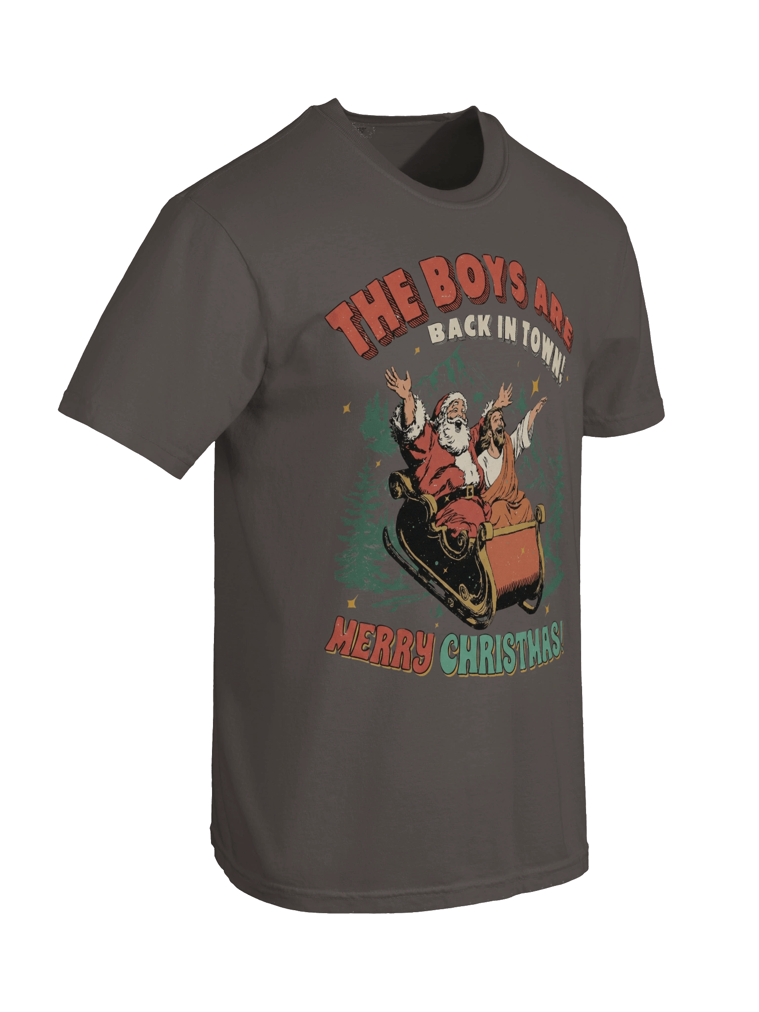 Santa & Jesus Collab | Retro Christmas Humor Shirt product image (6)