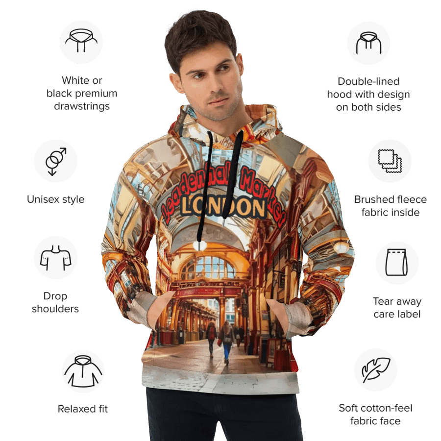 Leadenhall Market London All Over Print Hoodie product image (6)