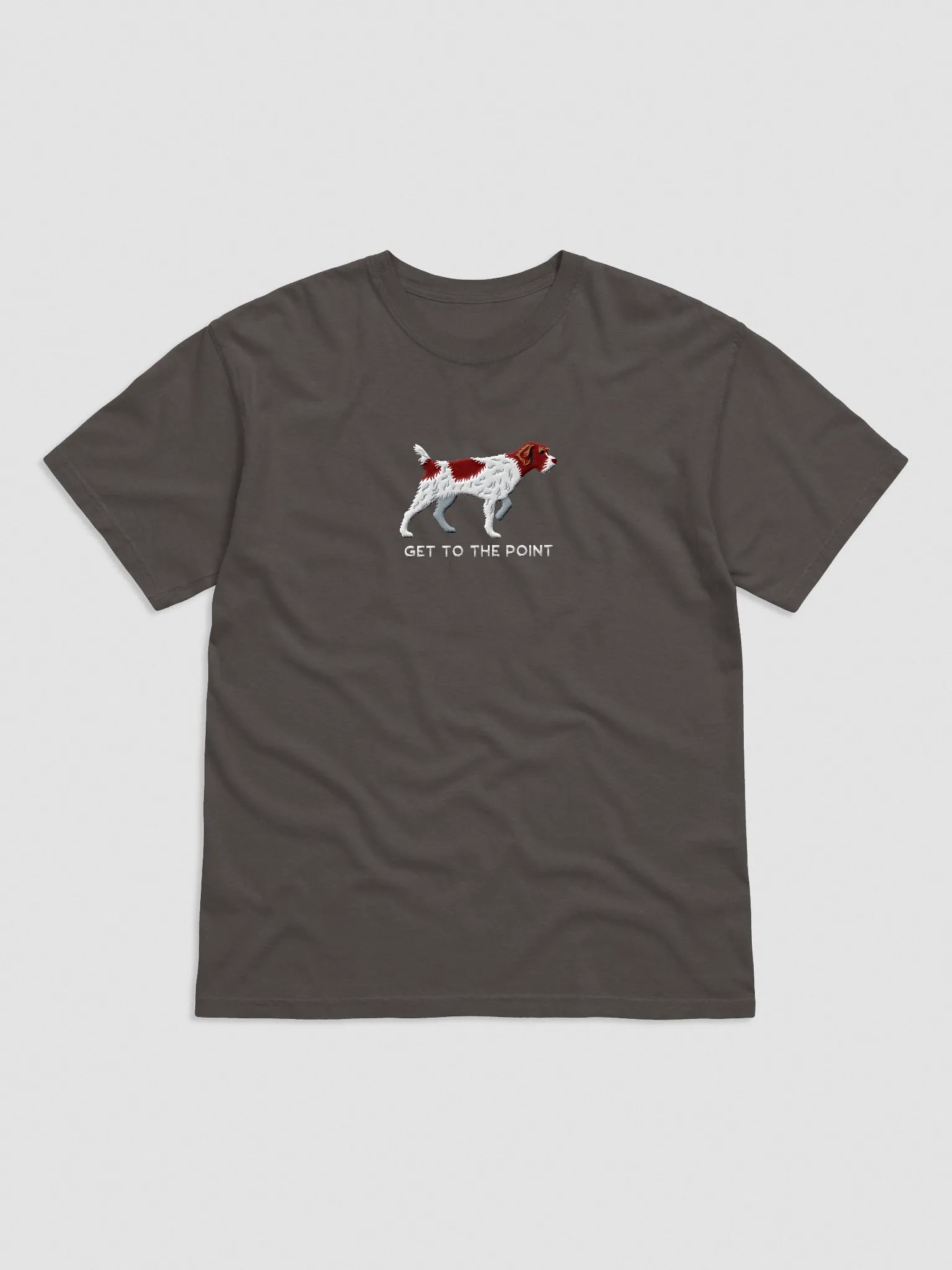 Get to the Point T-Shirt(Embroidered) of a Wirehaired Pointing Griffon(Liver & White) product image (4)
